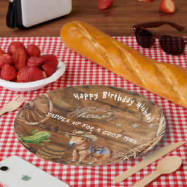 Prato De Papel Yee Haw Cowboy Rodeo Saddle Plate