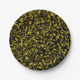 Prato De Papel Yellow Splattered Paint 