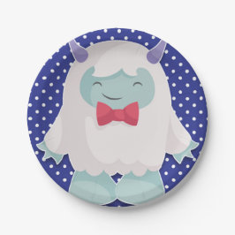 Prato De Papel Yeti ao Celebrar Rapazes Abomináveis Snowman Anive