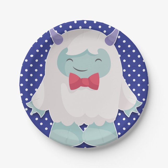 Prato De Papel Yeti ao Celebrar Rapazes Abomináveis Snowman Anive (Frente)