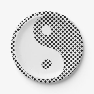 Prato De Papel Yin Yang - Placas de papel Bolinhas