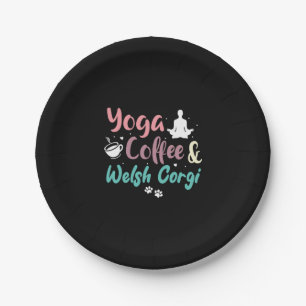 Prato De Papel Yoga Coffee E Welsh Corgis