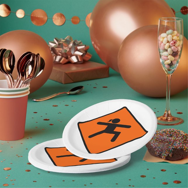 Prato De Papel Yoga Crossing Sinal Warrior Pose Stick (Criador carregado)