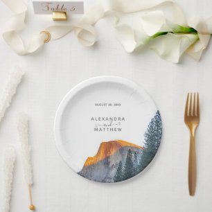 Prato De Papel Yosemite Meia Dome Sunset Wedset Plates