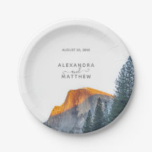 Yosemite Meia Dome Sunset Wedset Plates