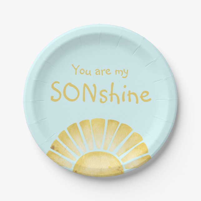 Prato De Papel You are my Sonshine baby shower (Frente)