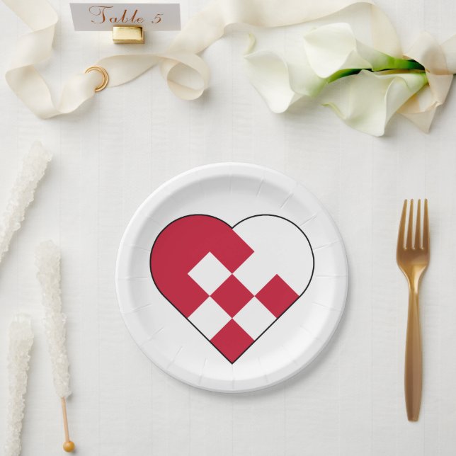 Prato De Papel Yule Hear escandinavo (Casamento)