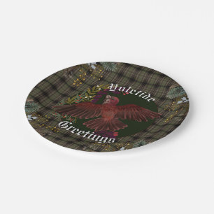 Prato De Papel Yuletide Saudações Purple Finch
