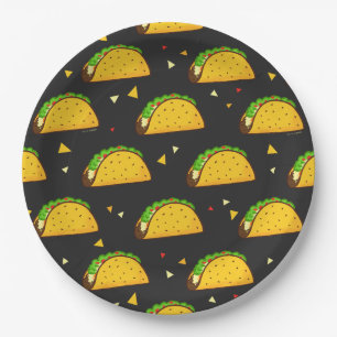 Prato De Papel Yummy Taco Pattern