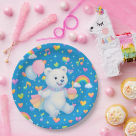 Prato De Papel Zarah the Dancing Polar Bear • Paper Party Plates