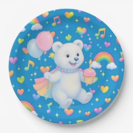 Prato De Papel Zarah the Dancing Polar Bear • Paper Party Plates