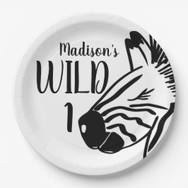 Prato De Papel Zebra Zoo Animais Selvagens Selvagens