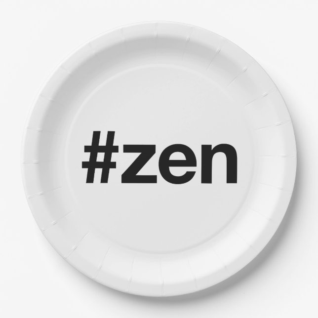 Prato De Papel ZEN Hashtag (Frente)