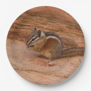Prato De Papel Zion Chipmunk em Rochas Vermelhas