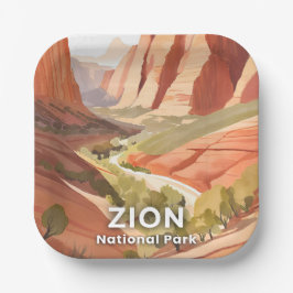 Prato De Papel Zion National Park | Travel Watercolor Valley