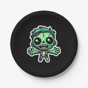 Prato De Papel Zombie engraçado