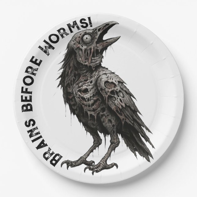 Prato De Papel Zombified Crow (Frente)