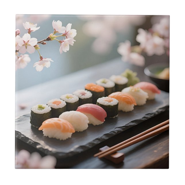 Prato de Sushi Flor de Cerejeira (Frente)