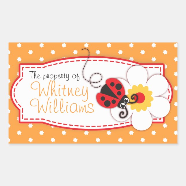 prato do livro da joaninha ou adesivo laranja de n (Frente)