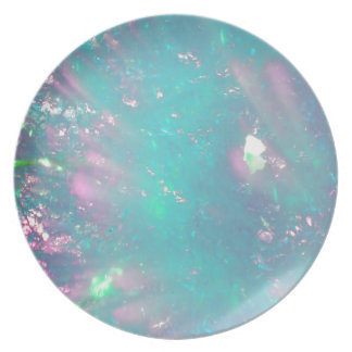 Prato turquesa com uma sugestão do rosa