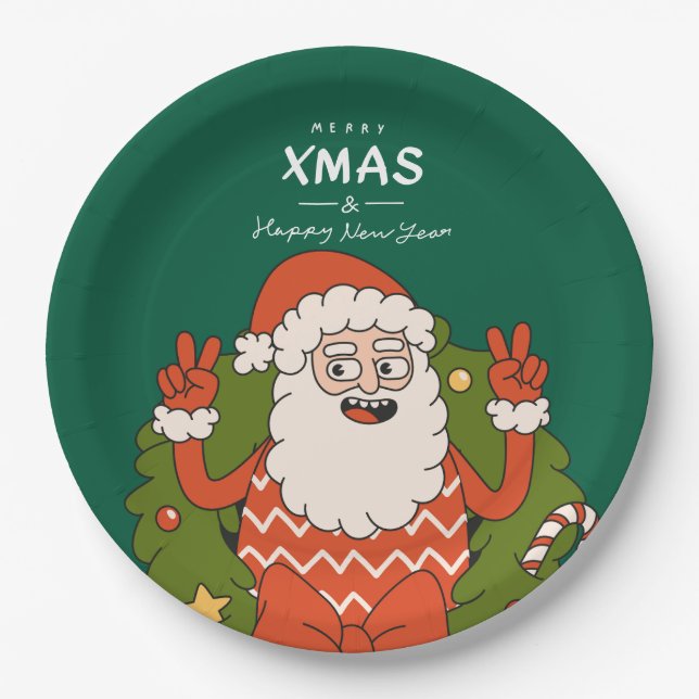 Pratos Bonitos de Natal Groovy (Frente)
