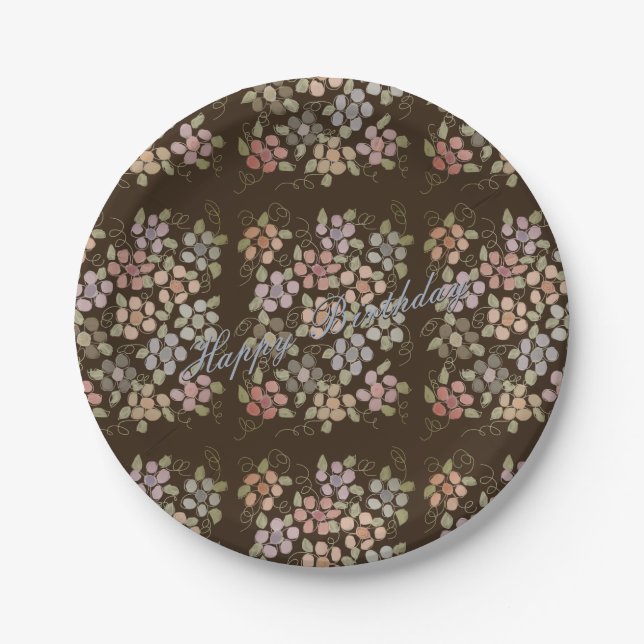 Pratos de Aniversário Castanhos de Chocolate bonit (Frente)