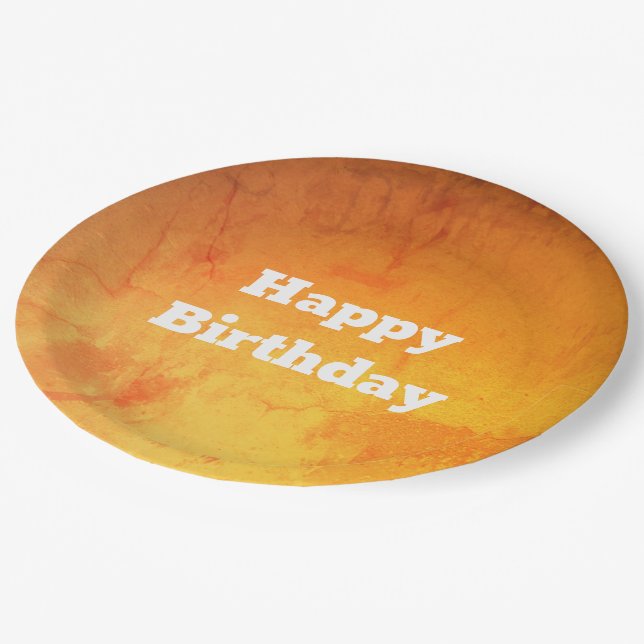 Pratos de Aniversário com Efeito de Mármore Dourad (Inclinado)