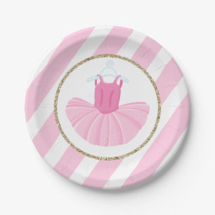 Pratos de aniversário de Bailarina com tutu com li