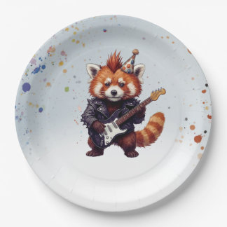 Pratos de Aniversário Red Panda Rocker