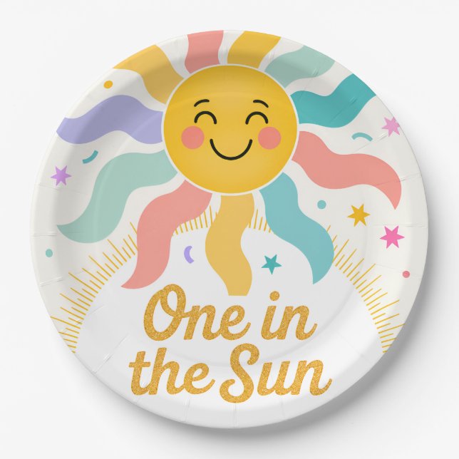 Pratos de Aniversário Um no Sol (Frente)
