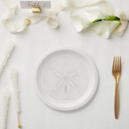 Pratos de Bolo de Casamento Praia Dólar de Areia