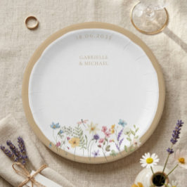 Pratos de casamento de aguarela rústica de flores 