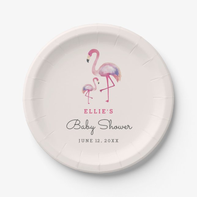 Pratos de chá de bebê Flamingo Rosa (Frente)