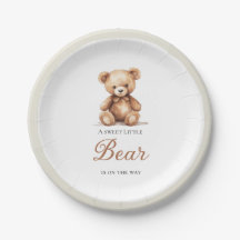 Pratos de Churrasco de Urso em Aquarela para Bebê