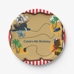 Pratos de festa de aniversário Mapa do Tesouro Pir