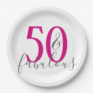 Pratos de festa de aniversário modernos 50 e fabul