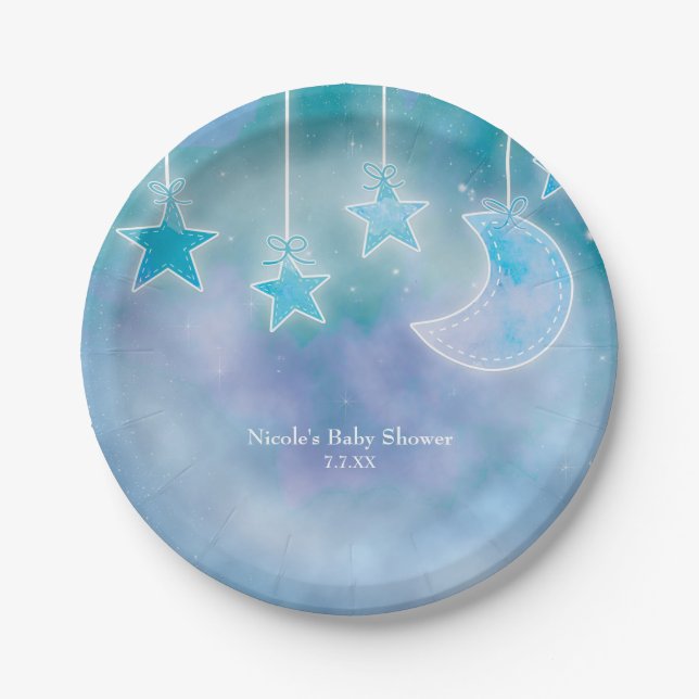 Pratos de Festa de Bebê Galáxia Céu Celestial Cósm (Frente)