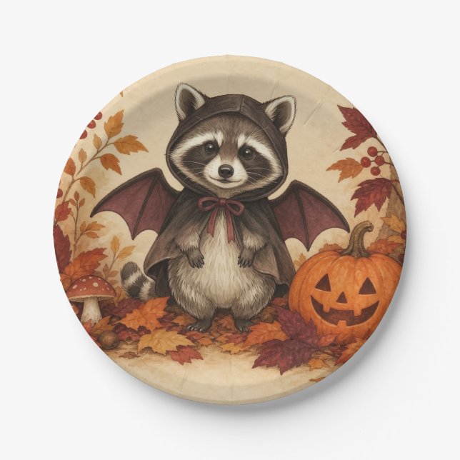 Pratos de festa de Halloween com Fantasia de Morce (Frente)