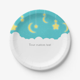 Pratos de festa para chá de bebê Estrelas Lua e Nu