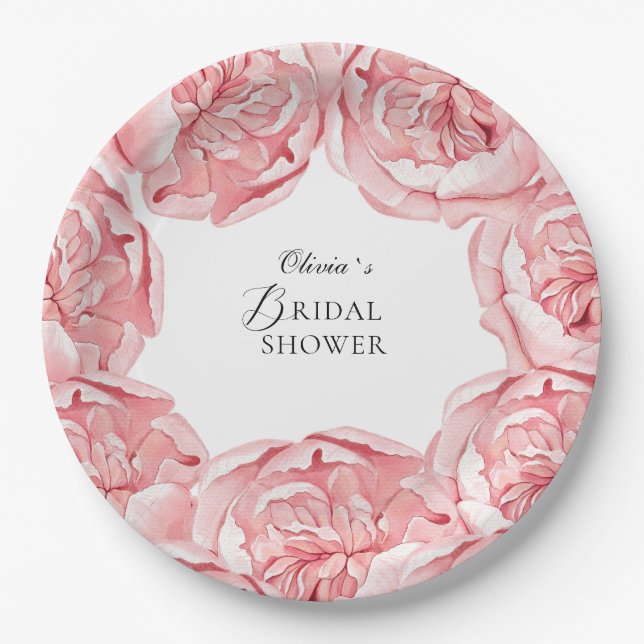 Pratos de festa para chá de lingerie com flores (Frente)