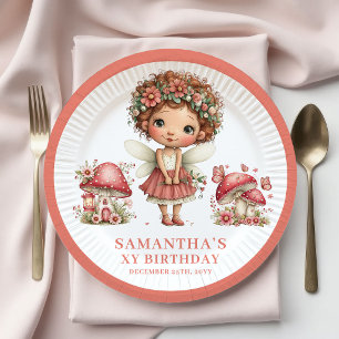 Pratos de Flores Rosa de Aniversário de 3 anos da