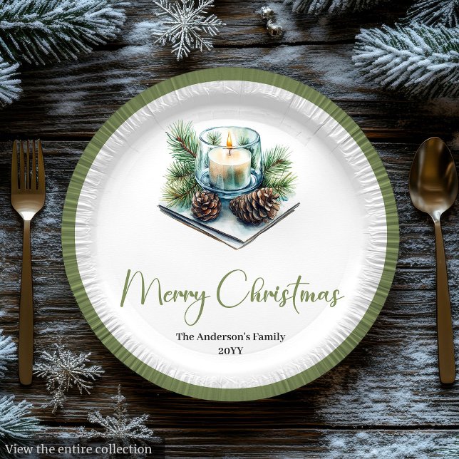Pratos de Natal Boho Escandinavo Clássicos (Classic Boho Scandinavian Christmas Wreath Plates)