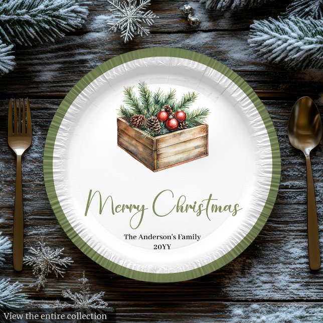 Pratos de Natal Clássicos Boho Escandinavos (Classic Boho Scandinavian Christmas Tree Plates)