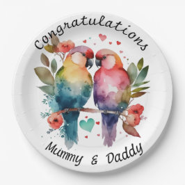 Pratos de Ocasiao Personalizados Pombinhos do Amor