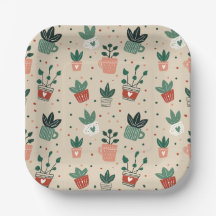 Pratos de Papel Amante de Plantas – Decoração de F