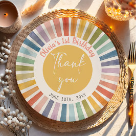 Pratos de Papel Aniversário Boho Sunshine