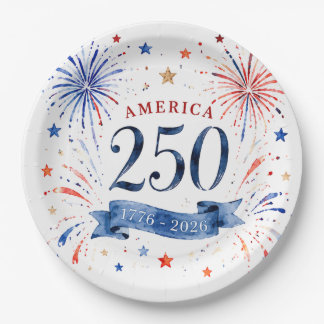 Pratos de Papel Aniversário de 250 anos da América