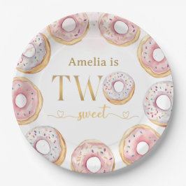 Pratos de Papel Aniversário Donut Dois Sweet Doura