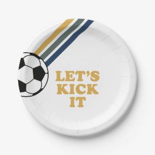 Pratos de Papel Aniversário Futebol Retro Vamos Ch