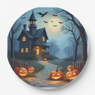 Pratos de papel assustadores de Halloween